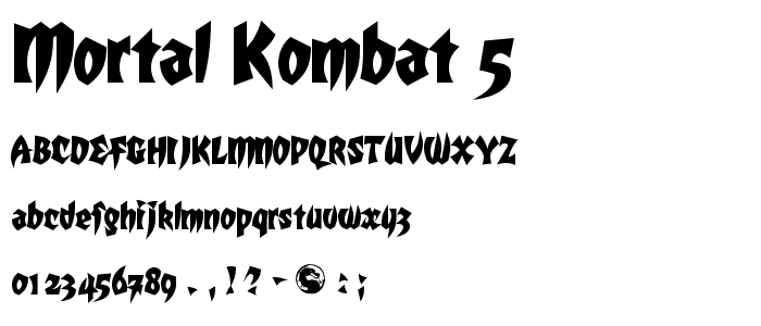 Mortal Kombat 5 font